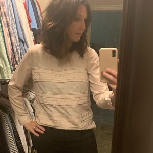 Banana republic pink and black polkadot blouse